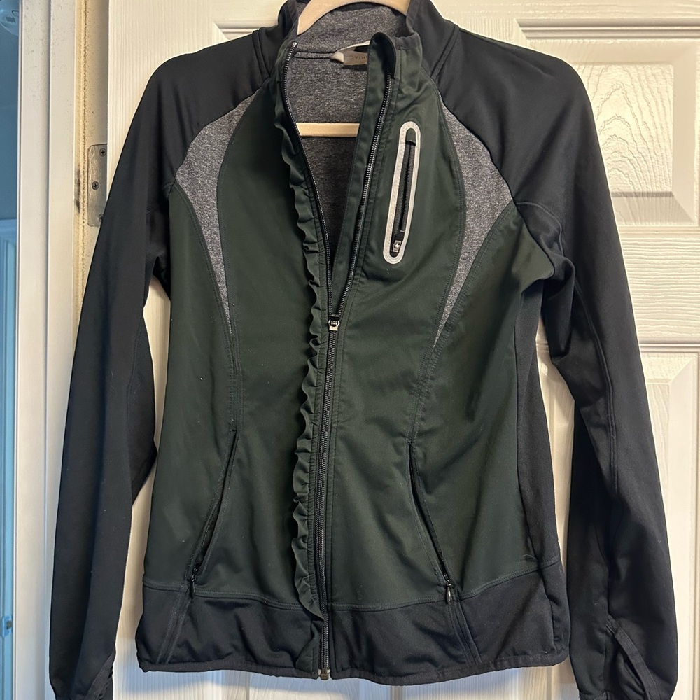 Athleta Women's Black and Dark Green Ski Jacket